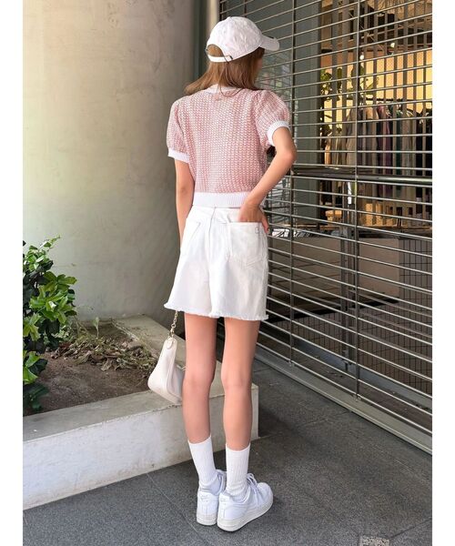 CALNAMUR（カルナムール）の「デニムショートパンツ（デニムパンツ・レディース・ブルー/ホワイト・SMALL/MEDIUM）」の13枚目の写真