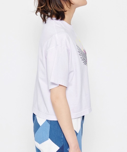 DOUBLE STEAL(ダブルスティール)の「CUSTOMプリント ショート丈Tシャツ(Tシャツ/カットソー・レディース・ラベンダー・FREE)」の4枚目の写真