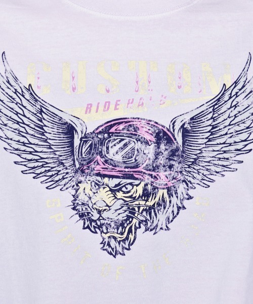 DOUBLE STEAL(ダブルスティール)の「CUSTOMプリント ショート丈Tシャツ(Tシャツ/カットソー・レディース・ラベンダー・FREE)」の7枚目の写真
