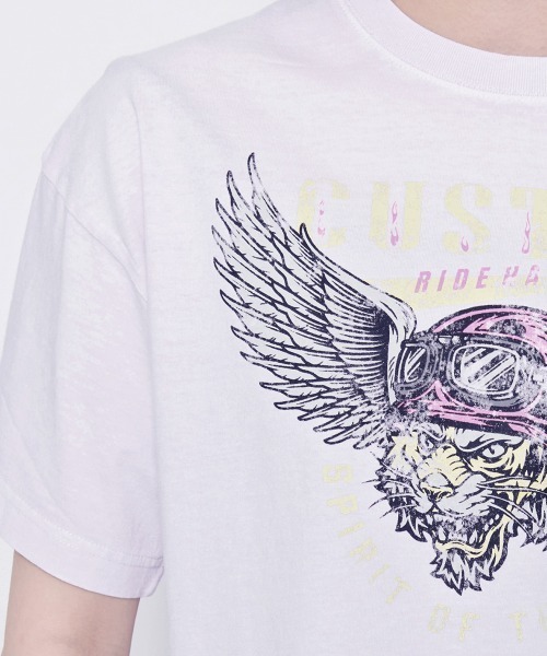 DOUBLE STEAL(ダブルスティール)の「CUSTOMプリント ショート丈Tシャツ(Tシャツ/カットソー・レディース・ラベンダー・FREE)」の8枚目の写真