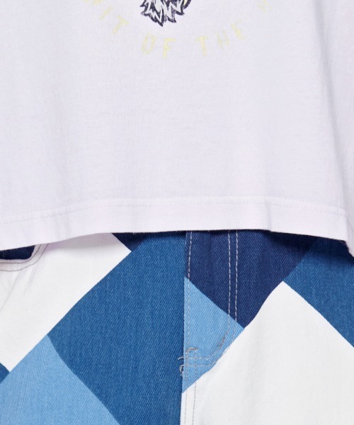 DOUBLE STEAL(ダブルスティール)の「CUSTOMプリント ショート丈Tシャツ(Tシャツ/カットソー・レディース・ラベンダー・FREE)」の9枚目の写真