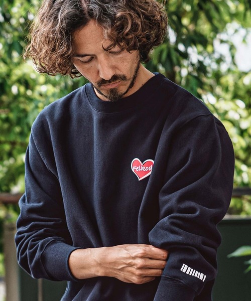 felkod(フィルコッド)の「msw1896- Heart Puff-Print 12oz Fleece Sweatshirt スウェットトレーナー(F26A210)(スウェット・メンズ・ネイビー/ホワイト/ブラック・S/M/L/XL)」の4枚目の写真