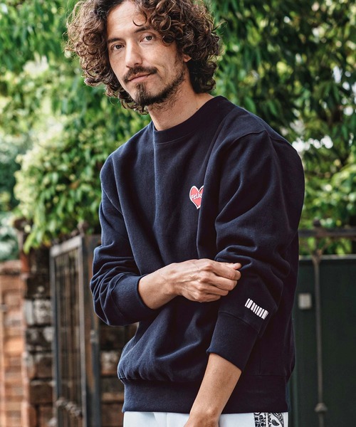 felkod(フィルコッド)の「msw1896- Heart Puff-Print 12oz Fleece Sweatshirt スウェットトレーナー(F26A210)(スウェット・メンズ・ネイビー/ホワイト/ブラック・S/M/L/XL)」の5枚目の写真