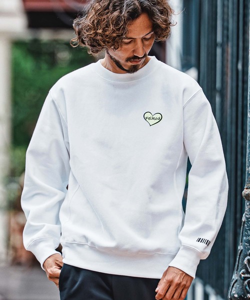 felkod(フィルコッド)の「msw1896- Heart Puff-Print 12oz Fleece Sweatshirt スウェットトレーナー(F26A210)(スウェット・メンズ・ネイビー/ホワイト/ブラック・S/M/L/XL)」の9枚目の写真