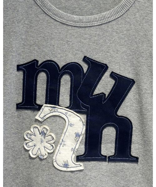 muahmuah（ムーアムーア）の「Aフラワーアップリケパッチ半袖Tシャツ [4色]（Tシャツ/カットソー・レディース・ホワイト/グレー/ピンク/ブラック・FREE）」の7枚目の写真