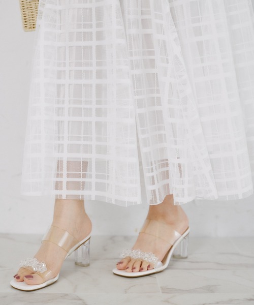 tocco closet（トッコ　クローゼット）の「【ZOZO限定】シアーチェックフレアスカート（スカート・レディース・ブラック/ホワイト・M）」の8枚目の写真