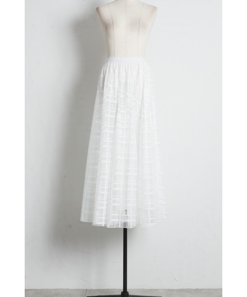 tocco closet（トッコ　クローゼット）の「【ZOZO限定】シアーチェックフレアスカート（スカート・レディース・ブラック/ホワイト・M）」の16枚目の写真