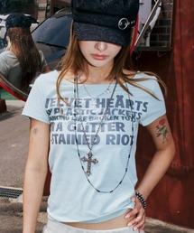 runningHIGH（ランニングハイ）の「A'GEM 9 × .kom 『runningHIGH ランニングハイ』 LETTERING SLIM H S TEE  レタリングスリムTシャツ（Tシャツ/カットソー）」