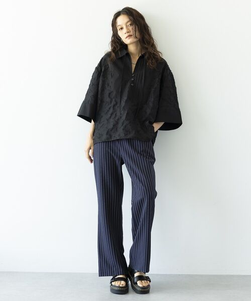 GARAGE OF GOOD CLOTHING(ガレージオブグッドクロージング)の「ジャガードタキシードブラウス(シャツ/ブラウス・レディース・ブラック/ホワイト・FREE)」の13枚目の写真