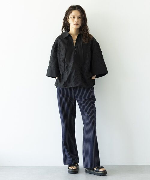 GARAGE OF GOOD CLOTHING(ガレージオブグッドクロージング)の「ジャガードタキシードブラウス(シャツ/ブラウス・レディース・ブラック/ホワイト・FREE)」の14枚目の写真