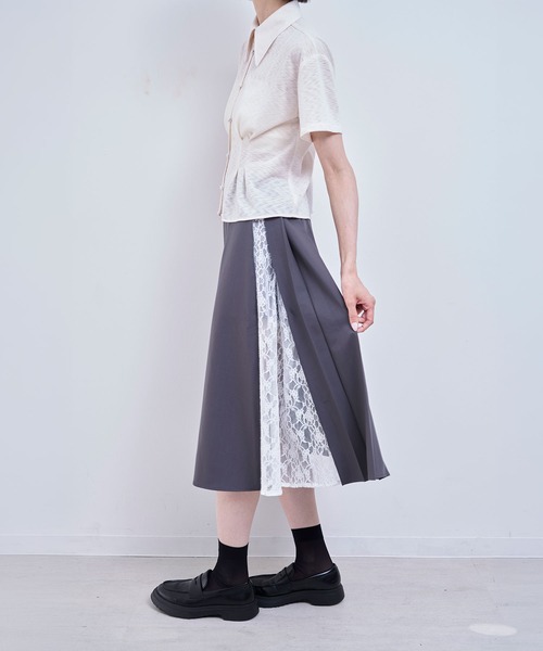 Nora Lily elle(ノラリリーエル)の「quiet skirt(スカート・レディース・ネイビー/グレー・FREE)」の10枚目の写真