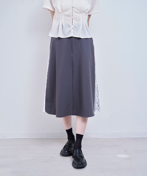 Nora Lily elle(ノラリリーエル)の「quiet skirt(スカート・レディース・ネイビー/グレー・FREE)」の7枚目の写真
