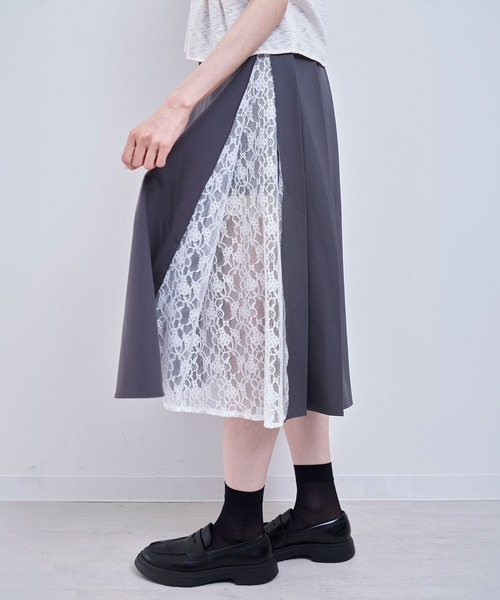 Nora Lily elle(ノラリリーエル)の「quiet skirt(スカート・レディース・ネイビー/グレー・FREE)」の5枚目の写真