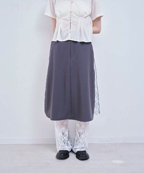 Nora Lily elle(ノラリリーエル)の「quiet skirt(スカート・レディース・ネイビー/グレー・FREE)」の13枚目の写真