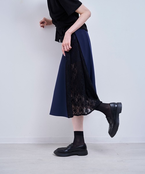 Nora Lily elle(ノラリリーエル)の「quiet skirt(スカート・レディース・ネイビー/グレー・FREE)」の21枚目の写真
