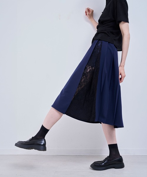 Nora Lily elle(ノラリリーエル)の「quiet skirt(スカート・レディース・ネイビー/グレー・FREE)」の20枚目の写真