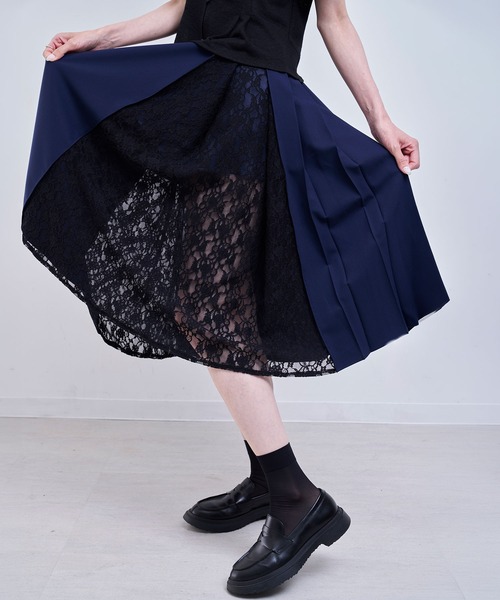 Nora Lily elle(ノラリリーエル)の「quiet skirt(スカート・レディース・ネイビー/グレー・FREE)」の19枚目の写真