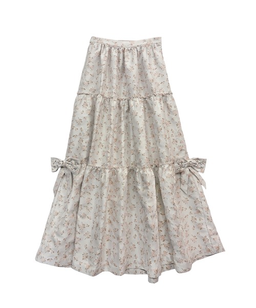 HONEY MI HONEY（ハニーミーハニー）の「floral jacquard bijou ribbon skirt（スカート・レディース・ピンク/ブルー/サックスブルー・FREE）」の12枚目の写真