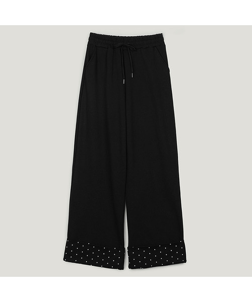 TWEE(トゥウィー)の「ベルコドットロールアップロングスウェットパンツ(スウェットパンツ・レディース・グレー/ブラック・FREE)」の2枚目の写真