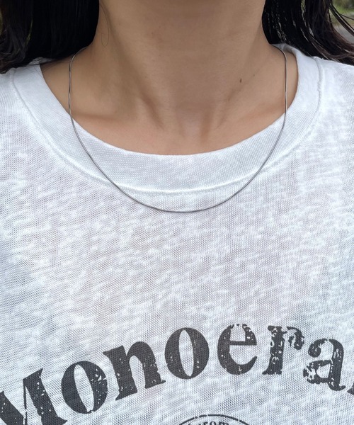 CRB(シーアールビー)の「スラブフレンチスリーブTシャツ(Tシャツ/カットソー・レディース・グレー/オフホワイト/ネイビー・F)」の10枚目の写真