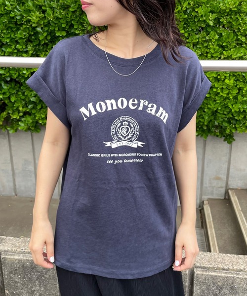 CRB(シーアールビー)の「スラブフレンチスリーブTシャツ(Tシャツ/カットソー・レディース・グレー/オフホワイト/ネイビー・F)」の15枚目の写真