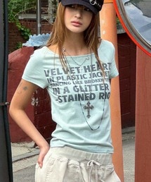 runningHIGH（ランニングハイ）の「【runningHIGH】LETTERING SLIM H/S TEE / 【ランニングハイ】レタリングスリム半袖Tシャツ（Tシャツ/カットソー）」