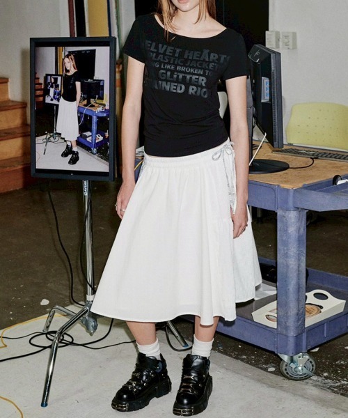 runningHIGH(ランニングハイ)の「【runningHIGH】LETTERING SLIM H/S TEE / 【ランニングハイ】レタリングスリム半袖Tシャツ(Tシャツ/カットソー・レディース・グリーン/ネイビー/ホワイト/ブラック/ライトブルー/ミント・ONE SIZE)」の20枚目の写真