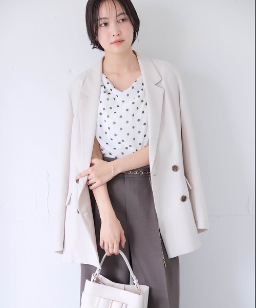 VIS(ビス)の「ドレープデザインドットブラウス/接触冷感(シャツ/ブラウス・レディース・ホワイト系その他/ブラウン系その他・FREE)」の7枚目の写真