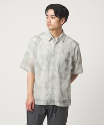 <Phospho Graphica>スプラッシュ パターン レギュラーカラー 半袖シャツ