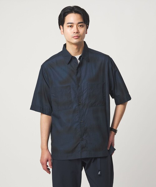 green label relaxing(グリーンレーベルリラクシング)の「<Phospho Graphica>スプラッシュ パターン レギュラーカラー 半袖シャツ(シャツ/ブラウス・メンズ・ライトグレー/ネイビー/ダークグレー・L/S/M)」の7枚目の写真