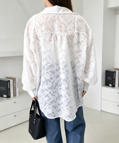 Miniministore(ミニミニストア)の「レースブラウス レディースシアーシャツ夏(シャツ/ブラウス・レディース・ミント/ライトグレー/ホワイト・FREE)」の9枚目の写真