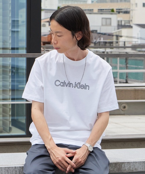 Calvin Klein（カルバン・クライン）の「Calvin Klein/カルバンクライン SS 20S EU SPW HD SHIN STNDRD GRAPHIC TEE フロント ブランドロゴ 半袖 クルーネック Tシャツ メンズ レディース ユニセックス 2026年 夏 夏服（Tシャツ/カットソー・メンズ・ホワイト/ブラック/オリーブ・S/M/L/XL）」の6枚目の写真