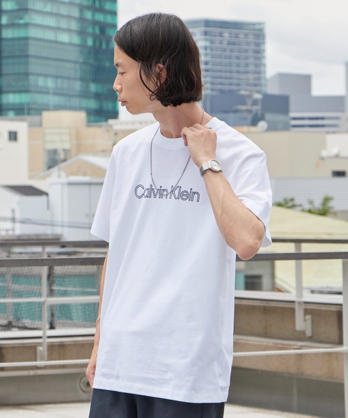 Calvin Klein（カルバン・クライン）の「Calvin Klein/カルバンクライン SS 20S EU SPW HD SHIN STNDRD GRAPHIC TEE フロント ブランドロゴ 半袖 クルーネック Tシャツ メンズ レディース ユニセックス 2026年 夏 夏服（Tシャツ/カットソー・メンズ・ホワイト/ブラック/オリーブ・S/M/L/XL）」の9枚目の写真