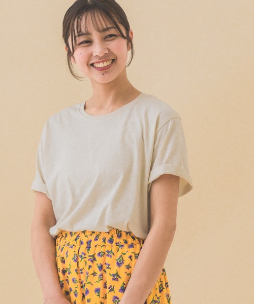 HEART MARKET（ハートマーケット）の「さらっとやわらかT（Tシャツ/カットソー・レディース・ナチュラル/グレイッシュベージュ/ブラック系/ホワイト/ブラック/カーキ/ネイビー/チャコール/イエロー・MEDIUM/LARGE/LL）」の5枚目の写真