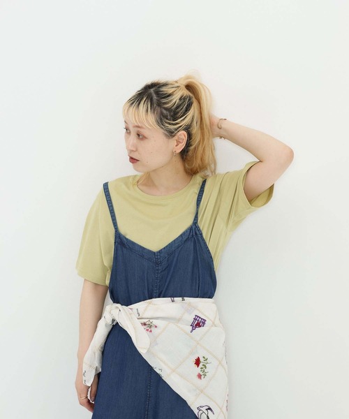 HEART MARKET（ハートマーケット）の「さらっとやわらかT（Tシャツ/カットソー・レディース・ナチュラル/グレイッシュベージュ/ブラック系/ホワイト/ブラック/カーキ/ネイビー/チャコール/イエロー・MEDIUM/LARGE/LL）」の9枚目の写真