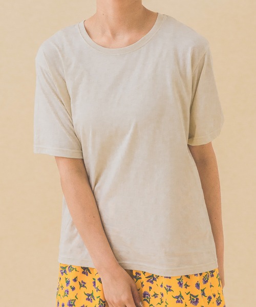 HEART MARKET（ハートマーケット）の「さらっとやわらかT（Tシャツ/カットソー・レディース・ナチュラル/グレイッシュベージュ/ブラック系/ホワイト/ブラック/カーキ/ネイビー/チャコール/イエロー・MEDIUM/LARGE/LL）」の17枚目の写真