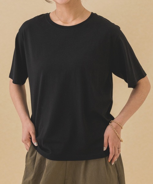 HEART MARKET（ハートマーケット）の「さらっとやわらかT（Tシャツ/カットソー・レディース・ナチュラル/グレイッシュベージュ/ブラック系/ホワイト/ブラック/カーキ/ネイビー/チャコール/イエロー・MEDIUM/LARGE/LL）」の19枚目の写真