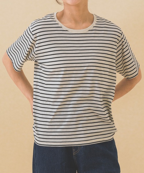 HEART MARKET（ハートマーケット）の「さらっとやわらかT（Tシャツ/カットソー・レディース・ナチュラル/グレイッシュベージュ/ブラック系/ホワイト/ブラック/カーキ/ネイビー/チャコール/イエロー・MEDIUM/LARGE/LL）」の20枚目の写真