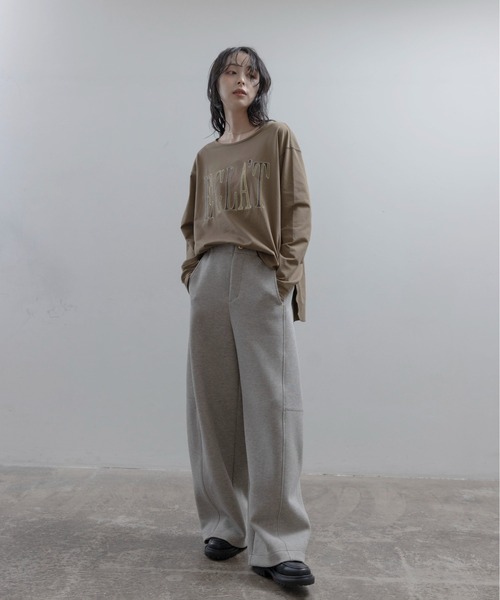 Eimee Law(エイミーロウ)の「エンブロ ロゴジョーゼットプルオーバー(Tシャツ/カットソー・レディース・ブラック/アイボリー/ライトブラウン・FREE)」の6枚目の写真