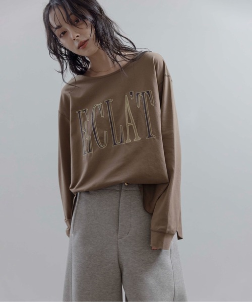 Eimee Law(エイミーロウ)の「エンブロ ロゴジョーゼットプルオーバー(Tシャツ/カットソー・レディース・ブラック/アイボリー/ライトブラウン・FREE)」の19枚目の写真