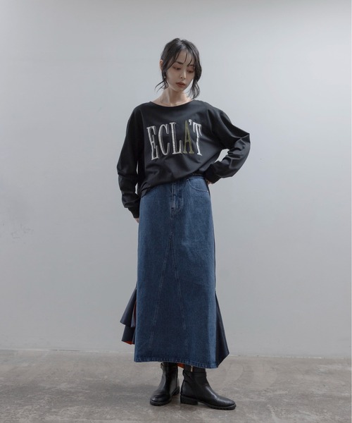 Eimee Law(エイミーロウ)の「エンブロ ロゴジョーゼットプルオーバー(Tシャツ/カットソー・レディース・ブラック/アイボリー/ライトブラウン・FREE)」の20枚目の写真