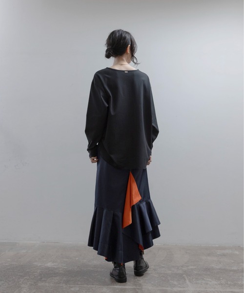 Eimee Law(エイミーロウ)の「エンブロ ロゴジョーゼットプルオーバー(Tシャツ/カットソー・レディース・ブラック/アイボリー/ライトブラウン・FREE)」の22枚目の写真