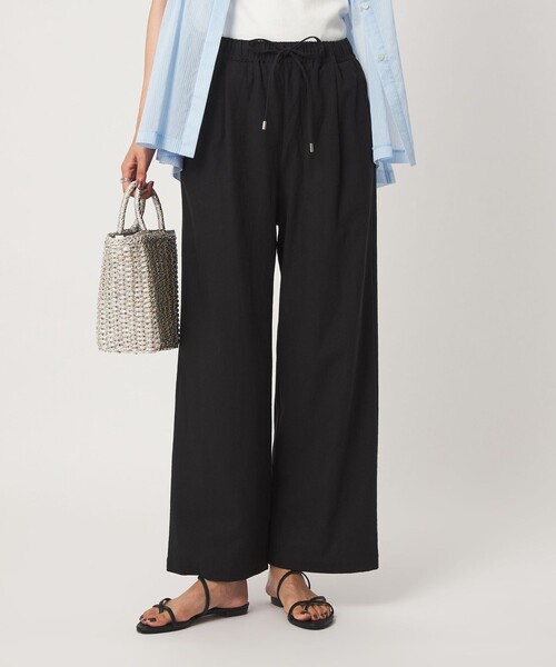 green label relaxing（グリーンレーベルリラクシング）の「［size SHORT/TALLあり］BREEZE LINEN ブリーズリネン ワイド パンツ 2（その他パンツ・レディース・モカ/ブラック/ダークブラウン・TALL/SHORT/42/38/36/34/40）」の2枚目の写真