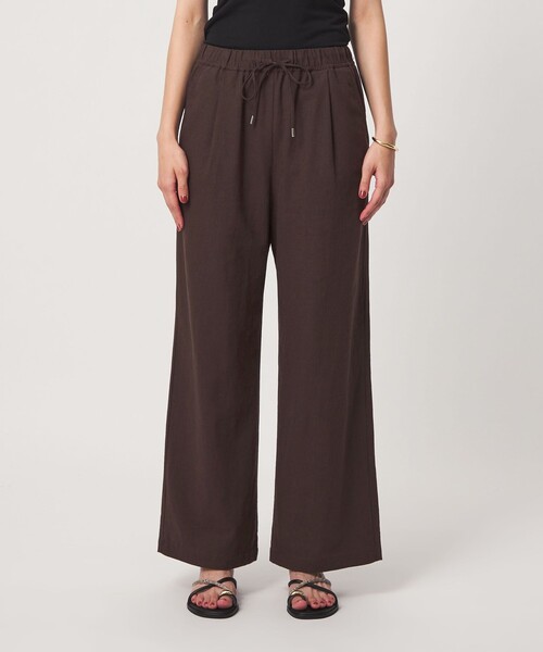 green label relaxing（グリーンレーベルリラクシング）の「［size SHORT/TALLあり］BREEZE LINEN ブリーズリネン ワイド パンツ 2（その他パンツ・レディース・モカ/ブラック/ダークブラウン・TALL/SHORT/42/38/36/34/40）」の6枚目の写真
