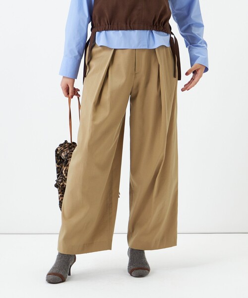 NOLLEY’S（ノーリーズ）の「【一部WEB限定サイズ】ウォッシャブルロビンソンツイルデザインパンツ（その他パンツ・レディース・ブラック/ベージュ/ブラウン・36/39/38）」の3枚目の写真
