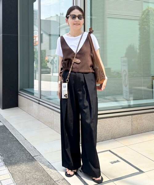 NOLLEY’S（ノーリーズ）の「【一部WEB限定サイズ】ウォッシャブルロビンソンツイルデザインパンツ（その他パンツ・レディース・ブラック/ベージュ/ブラウン・36/39/38）」の7枚目の写真