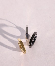 EVERMETAL 日本製 サージカルステンレス 316L 金属アレルギー対応 フープ ピアス カットデザイン 男女兼用