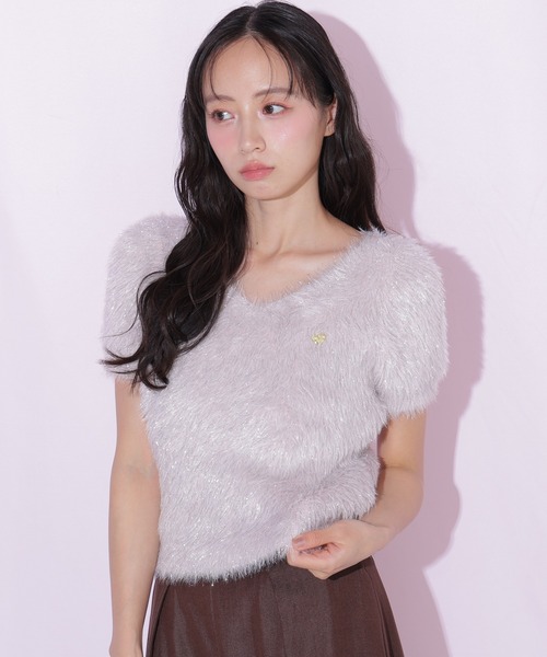 JILL by JILL STUART(ジルバイジルスチュアート)の「フェザーコンパクトニットトップス(ニット/セーター・レディース・ブルー/ピンク/グリーン系その他・FREE)」の5枚目の写真