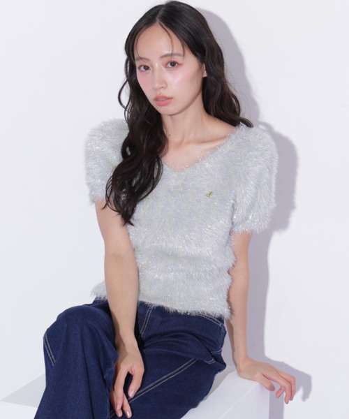 JILL by JILL STUART(ジルバイジルスチュアート)の「フェザーコンパクトニットトップス(ニット/セーター・レディース・ブルー/ピンク/グリーン系その他・FREE)」の14枚目の写真