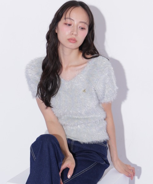 JILL by JILL STUART(ジルバイジルスチュアート)の「フェザーコンパクトニットトップス(ニット/セーター・レディース・ブルー/ピンク/グリーン系その他・FREE)」の16枚目の写真